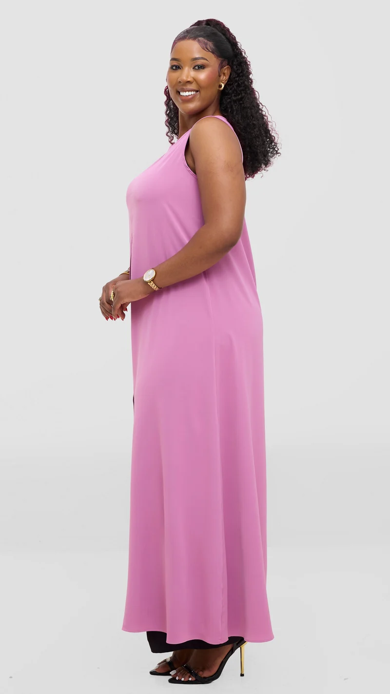 Vivo Talia Front Slit Maxi Top - Rose Pink