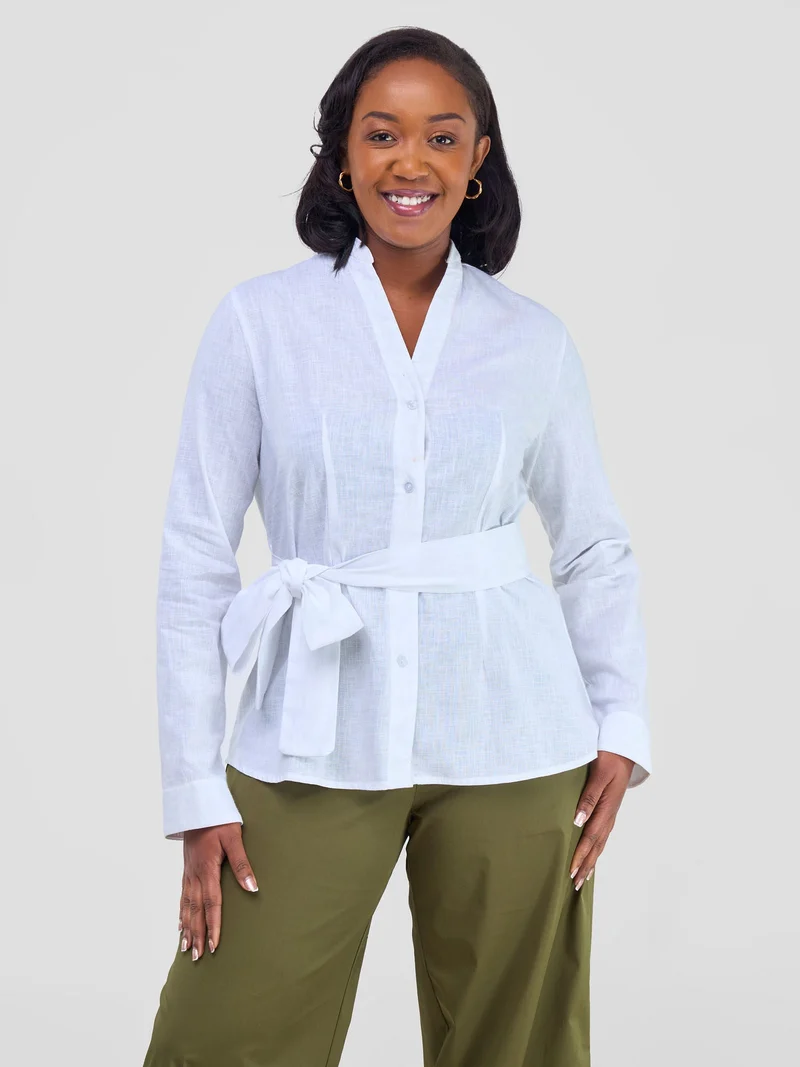 Safari by Vivo Savannah Chinese Collar Shirt - White