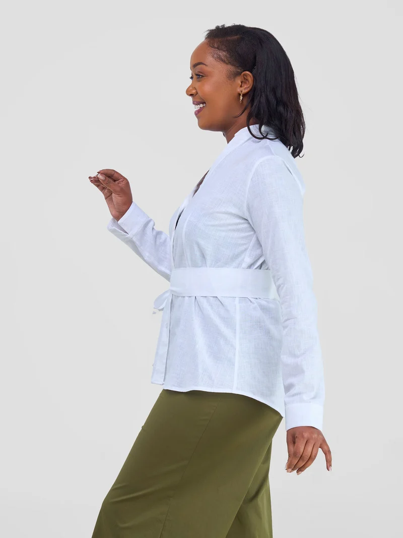 Safari by Vivo Savannah Chinese Collar Shirt - White
