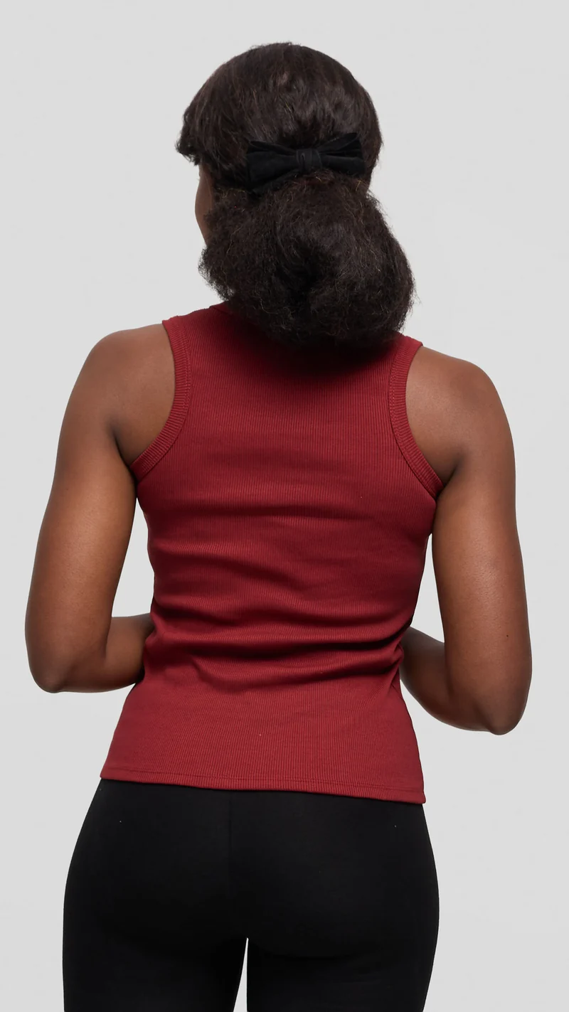Safari by Vivo Adinkra Top in Rib - Maroon