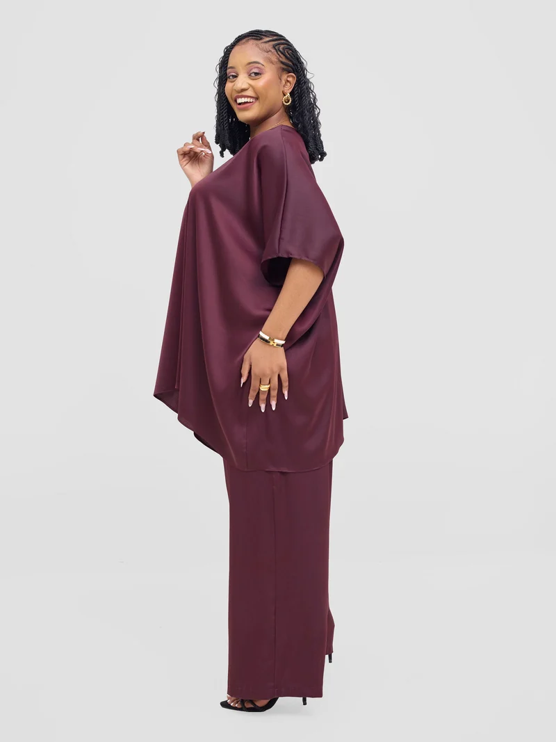 Vivo Isabi Loose Top In Chiffon- Chocolate