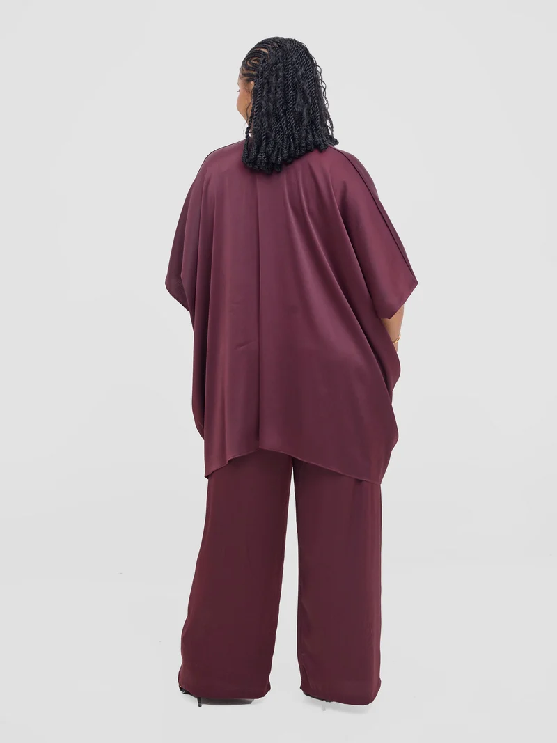 Vivo Isabi Loose Top In Chiffon- Chocolate