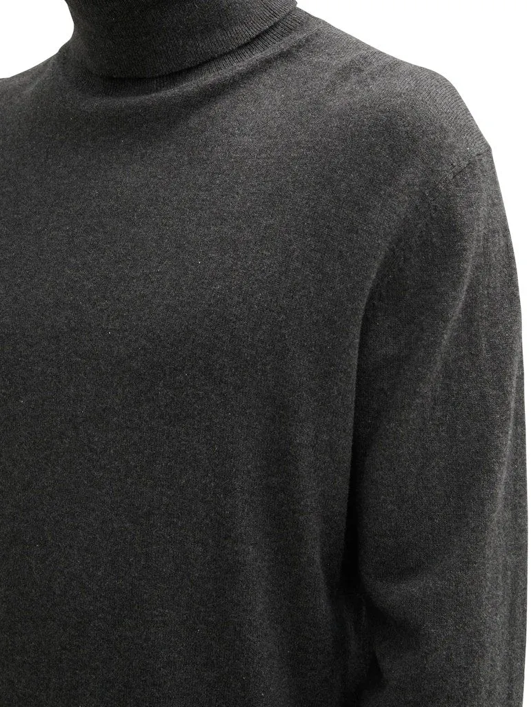 Tom Tailor cottoncashmere turtleneck knit, Black Grey Melange - 100057284
