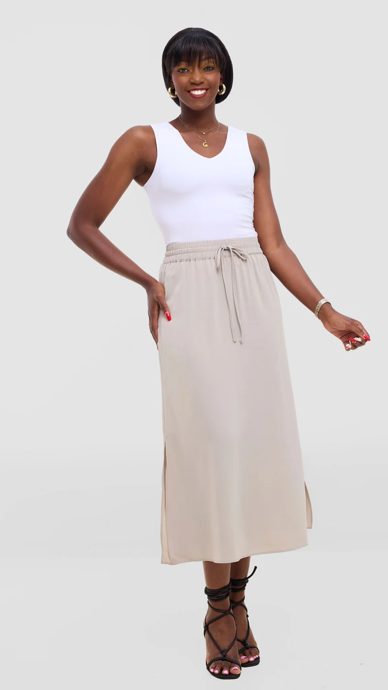 Vivo Seli Midi Skirt - Light Grey