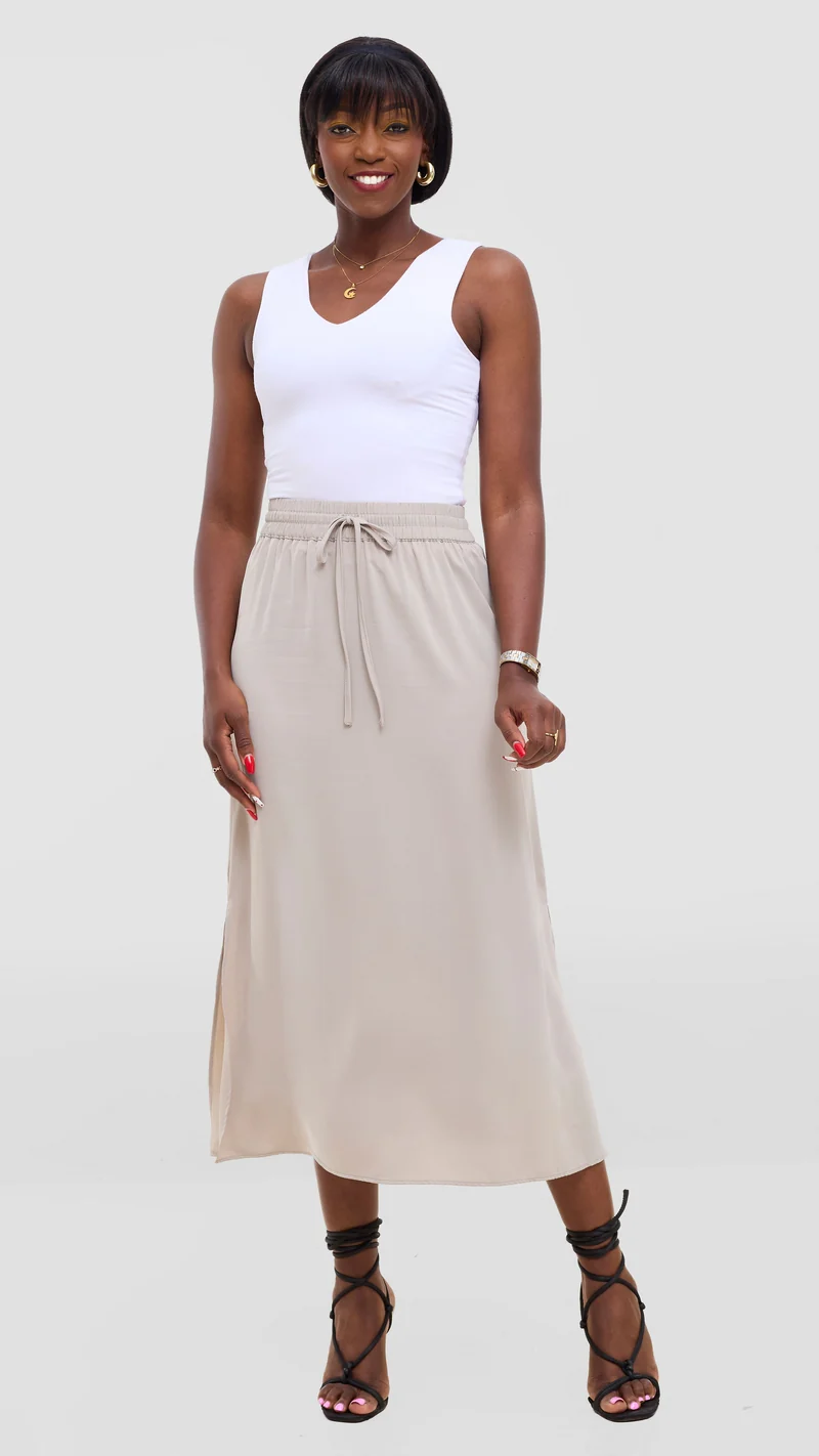 Vivo Seli Midi Skirt - Light Grey