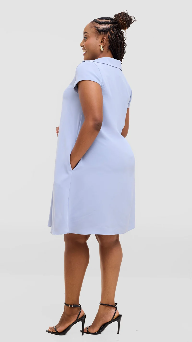 Vivo Yumi Cap Sleeve Dress In Crepe - Light Grey