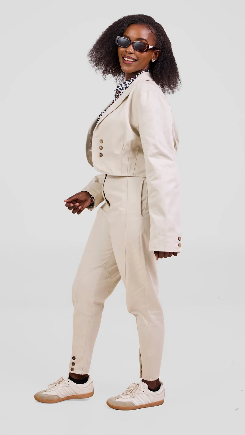 Safari by Vivo Chui Cropped Jacket - White Cloud