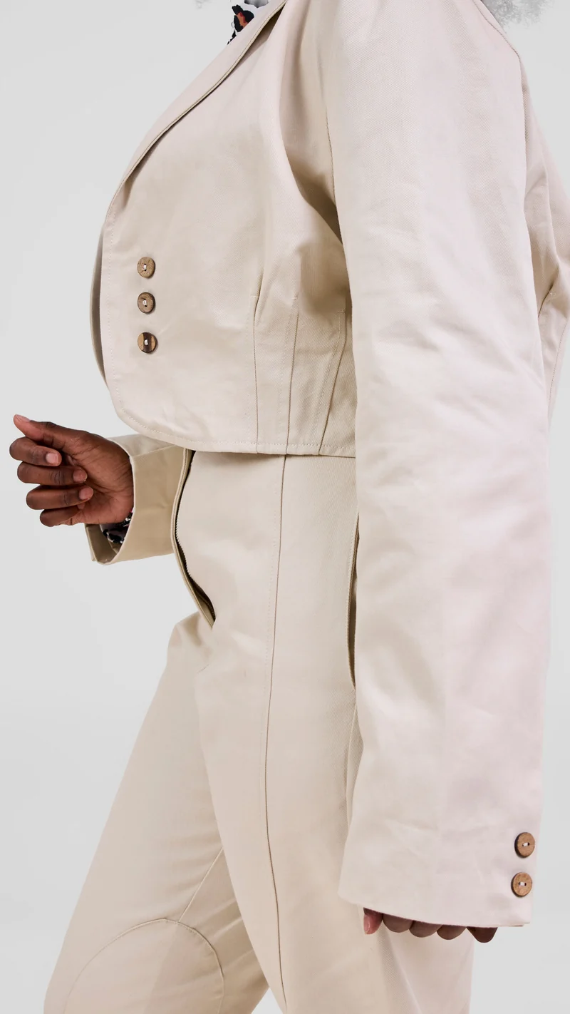 Safari by Vivo Chui Cropped Jacket - White Cloud
