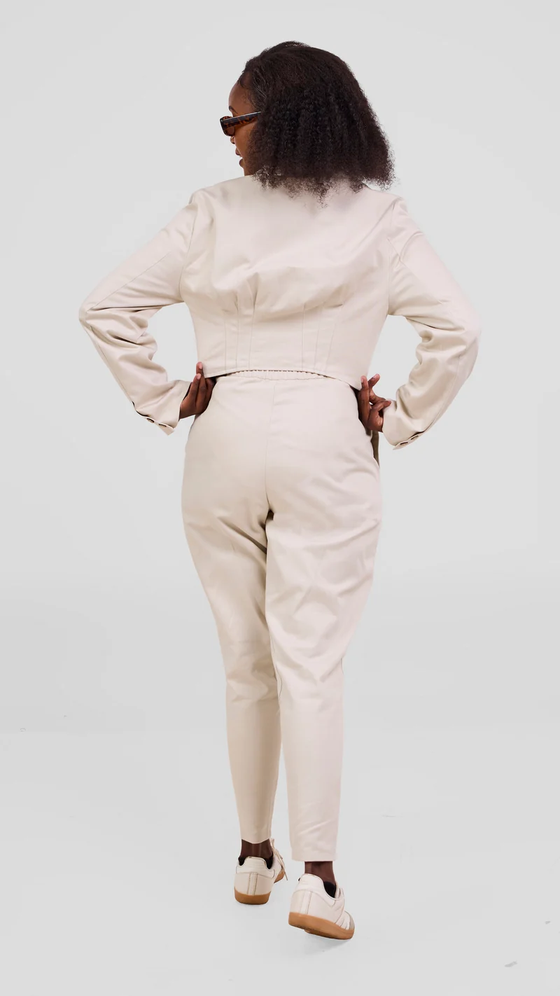 Safari by Vivo Chui Cropped Jacket - White Cloud