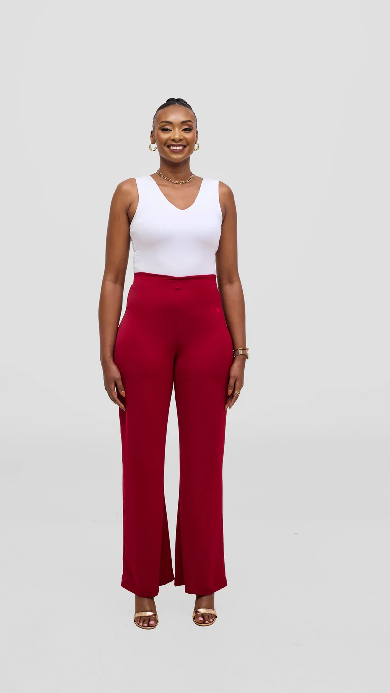 Vivo Talia Slim Pants - Maroon