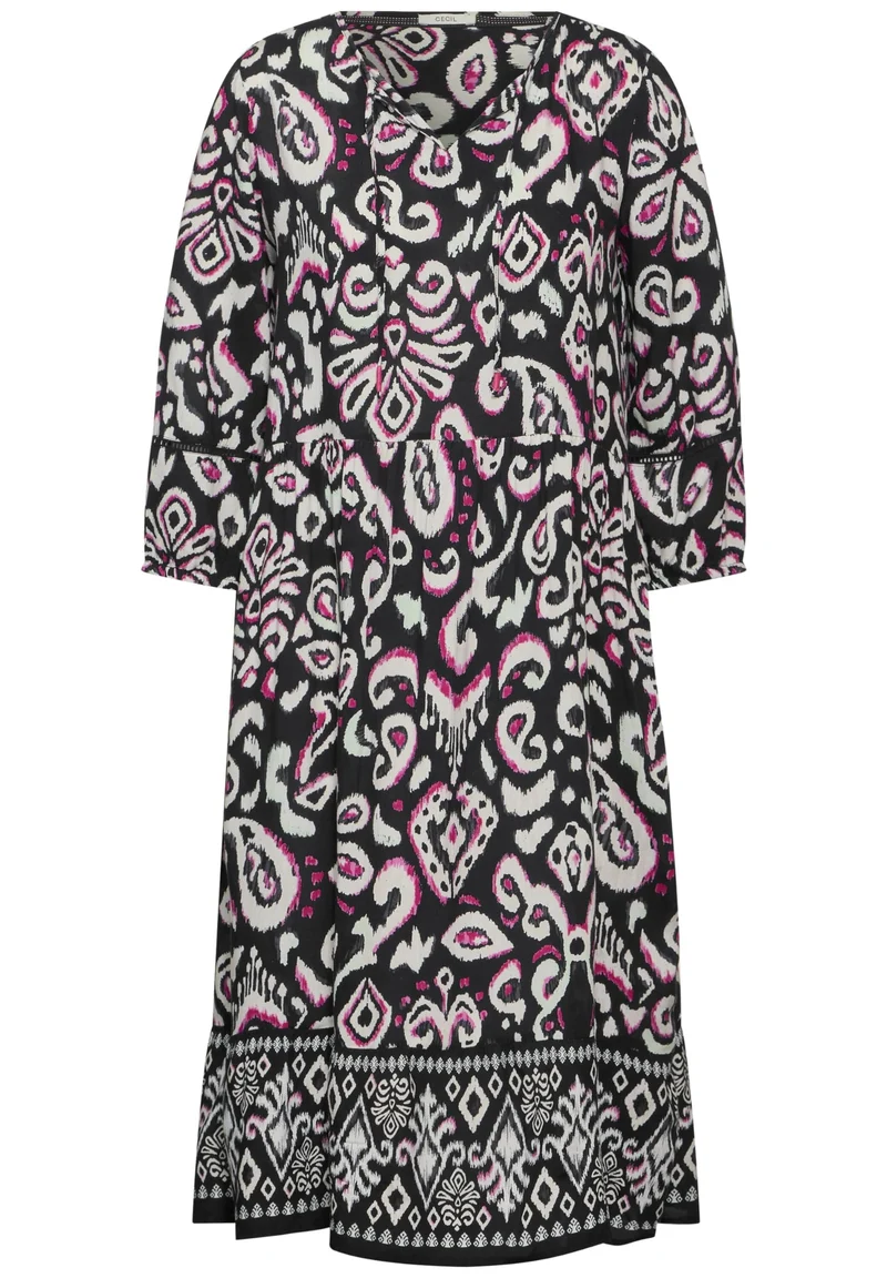 Cecil TOS Printed Splitneck Dress - 3303_B144025_30001