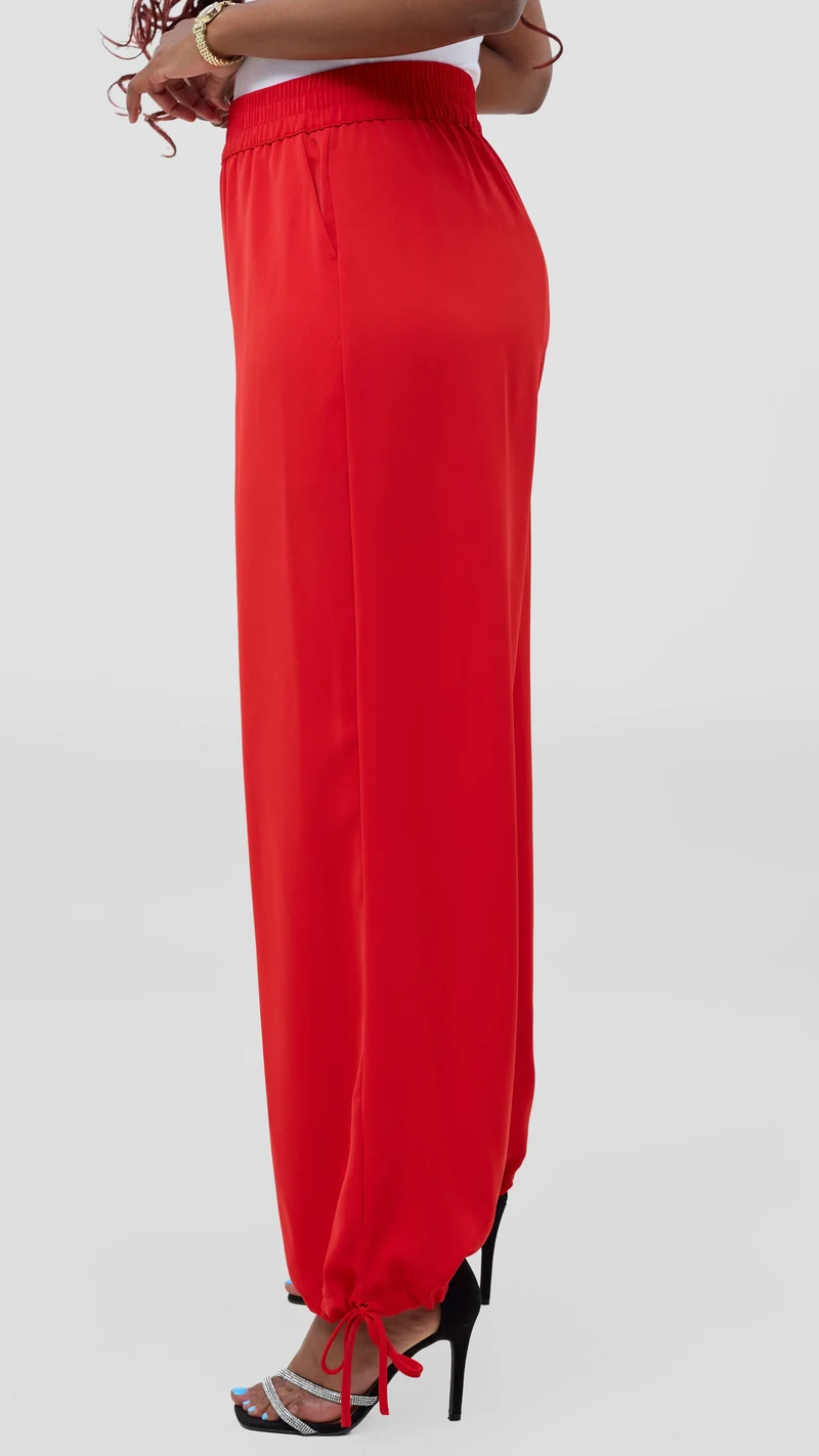 Vivo Liora Drawstring Pants - Red