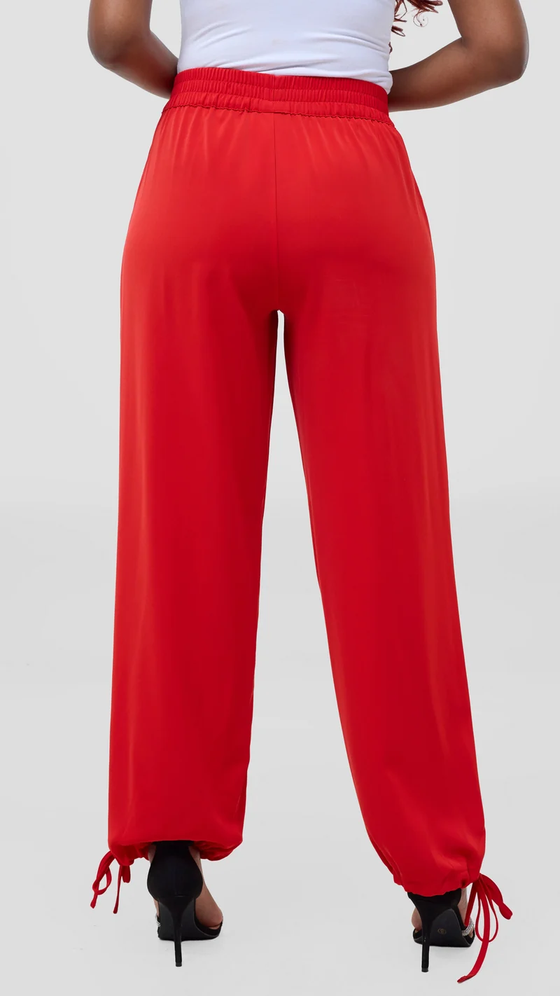 Vivo Liora Drawstring Pants - Red