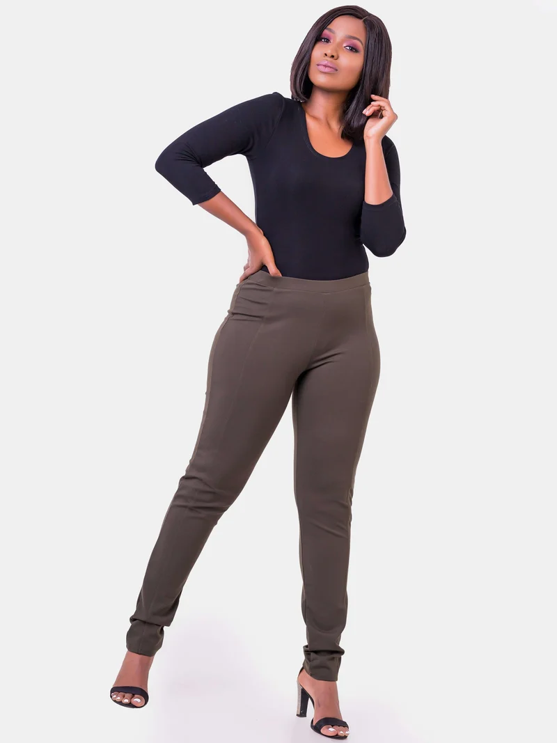 Vivo Basic Panelled Leisure Pants - Hunters Green