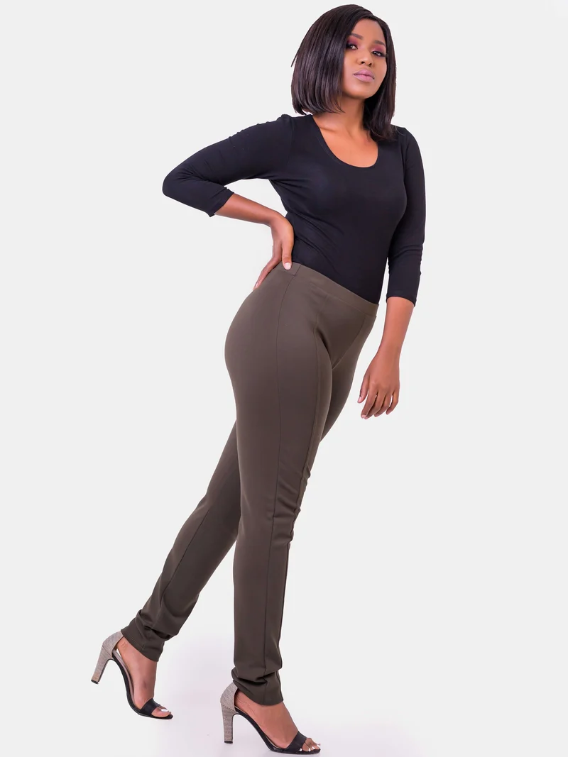 Vivo Basic Panelled Leisure Pants - Hunters Green