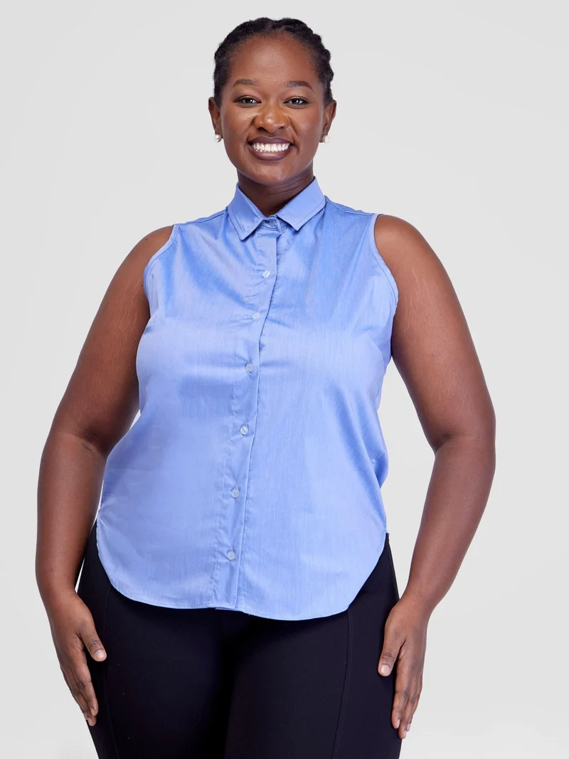 Safari by Vivo Kamari Halter Shirt - Light Blue