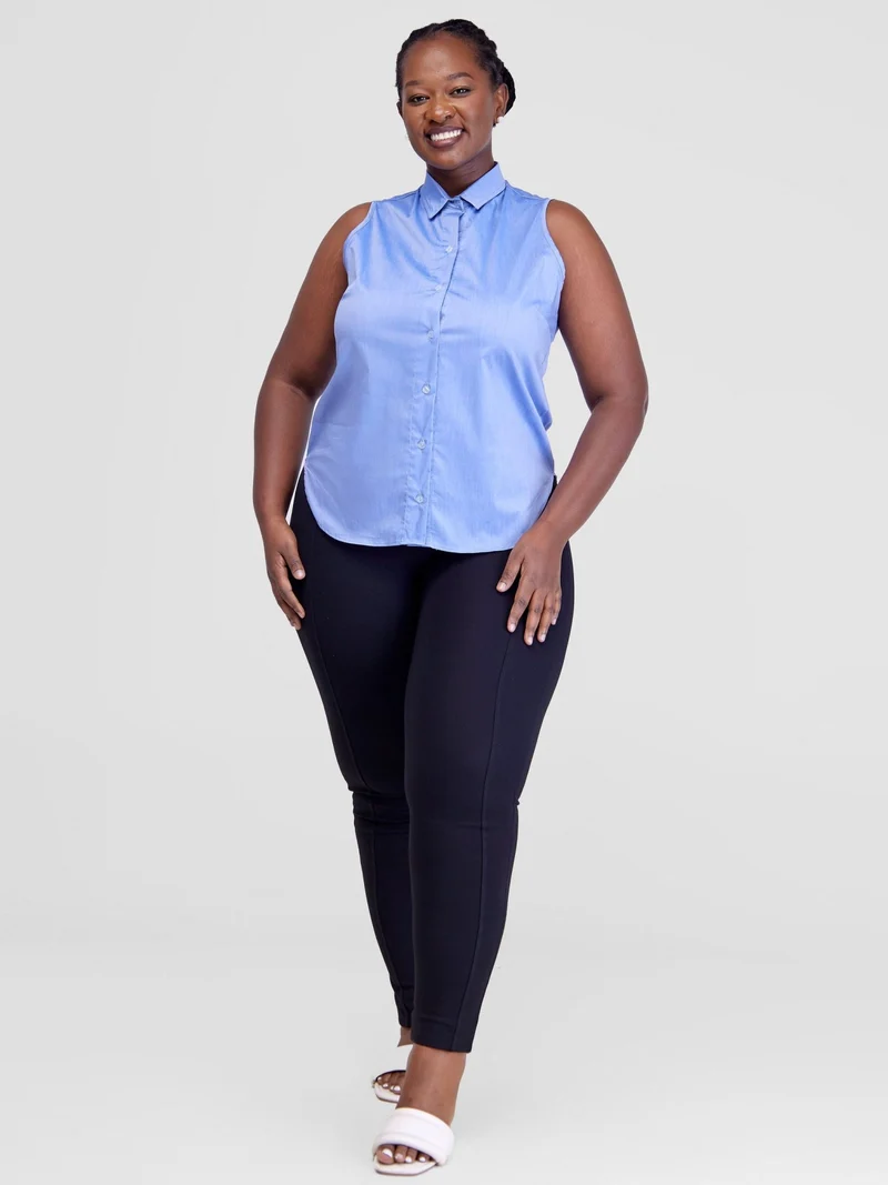 Safari by Vivo Kamari Halter Shirt - Light Blue