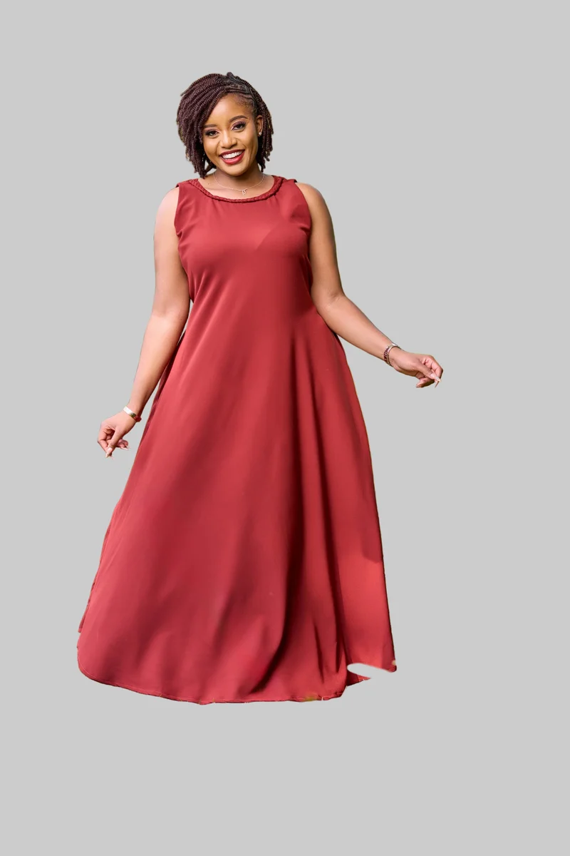 Izulu Wangalla Dress - Burnt Garnet