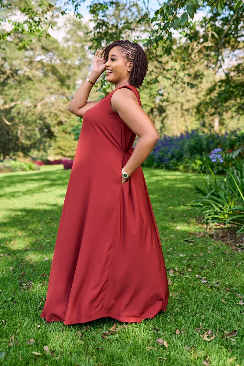 Izulu Wangalla Dress - Burnt Garnet