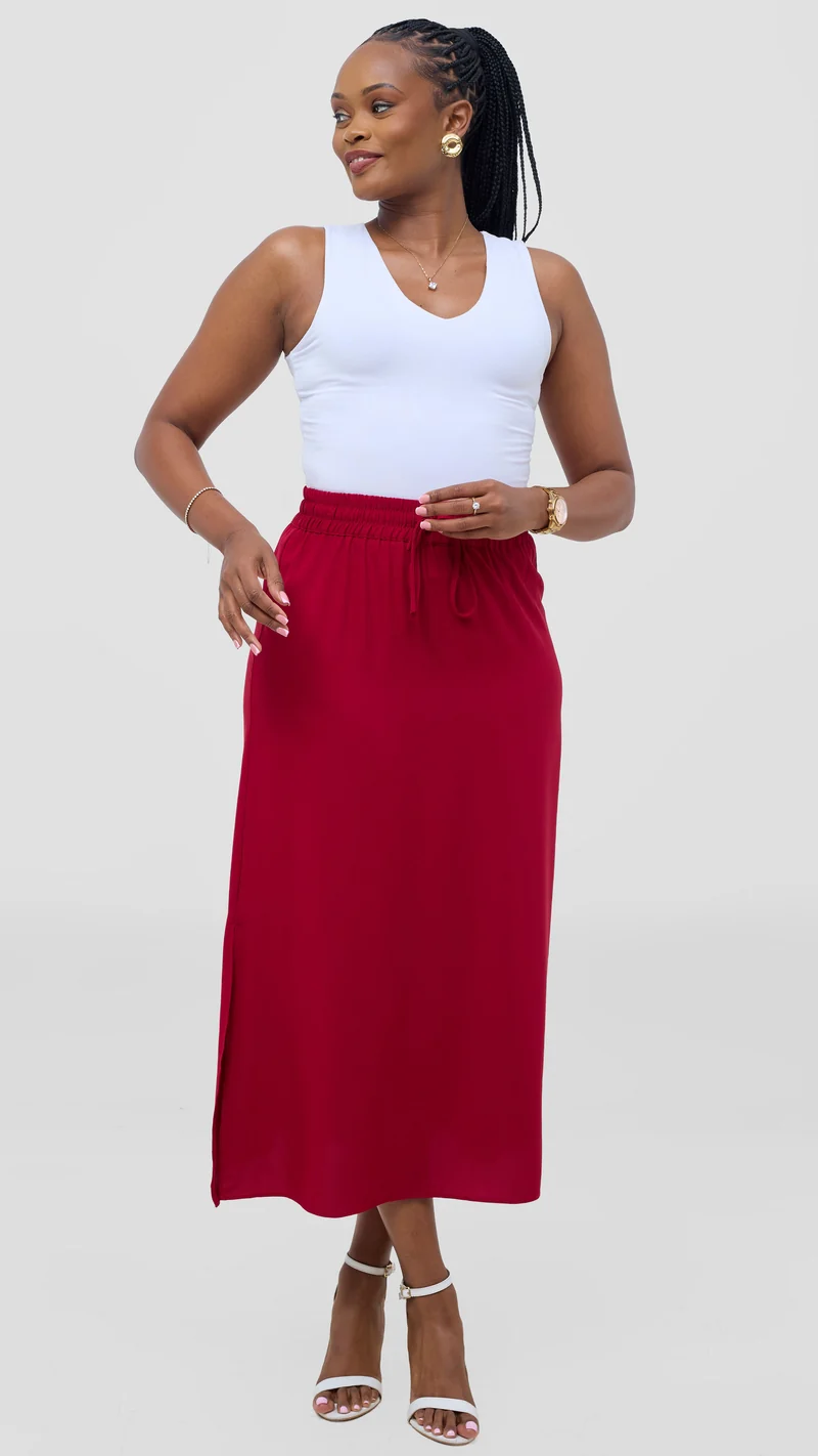 Vivo Seli Midi Skirt - Maroon