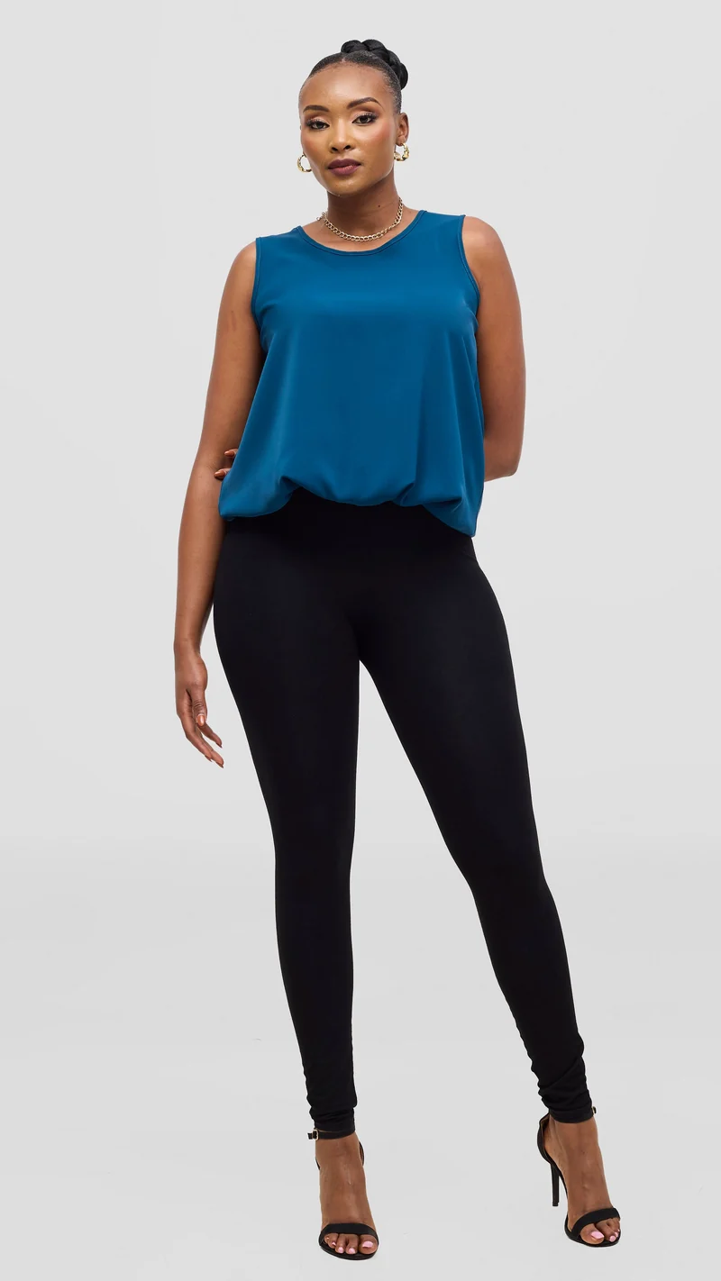 Vivo Liora Sleeveless Drawstring Top - Teal