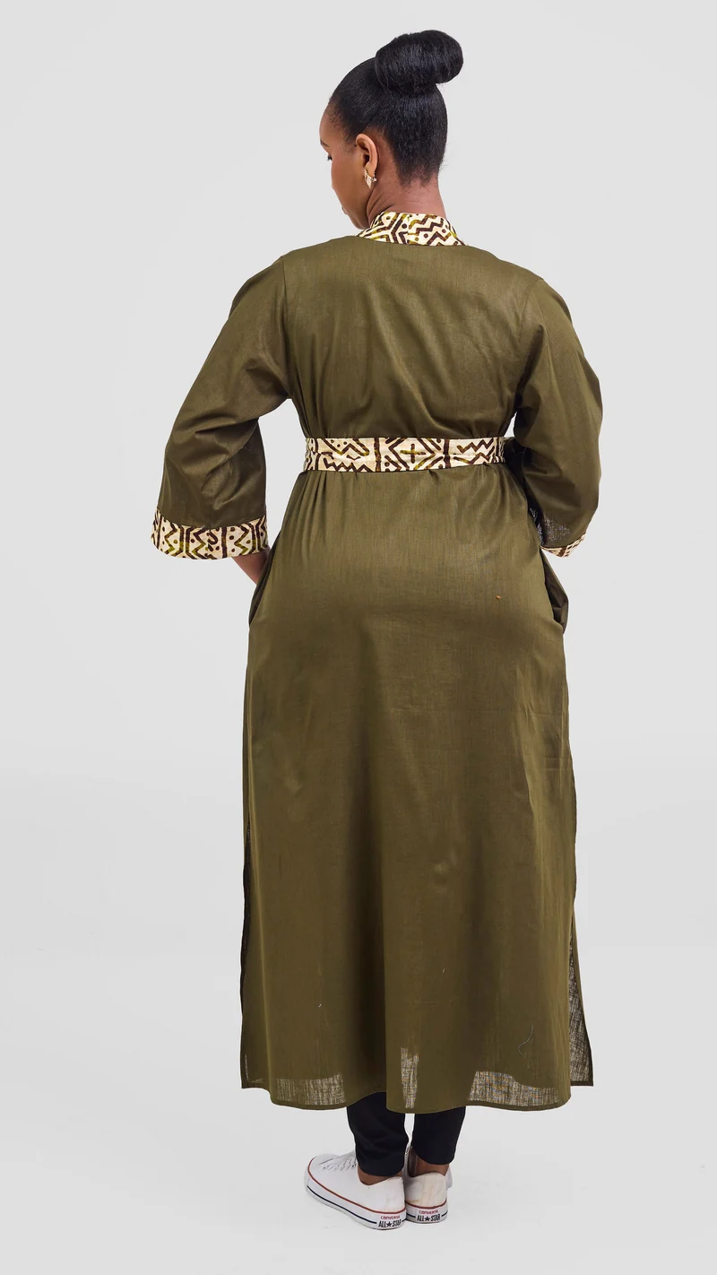 Safari Tafari High Slit Kimono - Hunters / Lulu Print