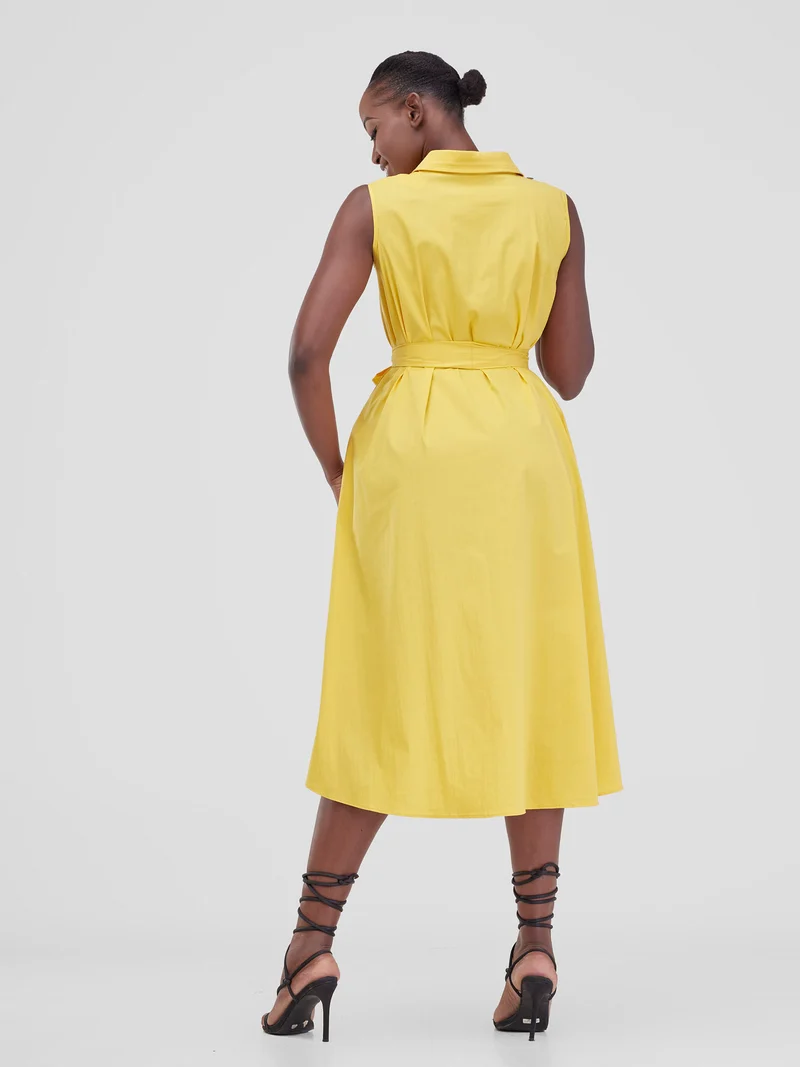 Safari by Vivo Zene High Low Shirt Dress - Mustard