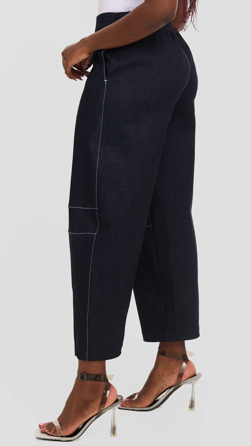 Safari by Vivo Barrel Pants in Denim - Navy