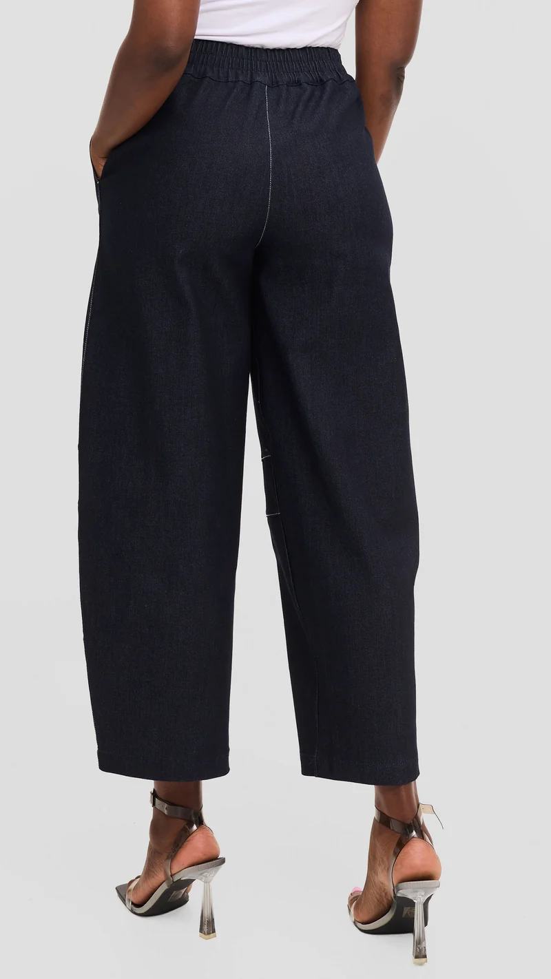 Safari by Vivo Barrel Pants in Denim - Navy