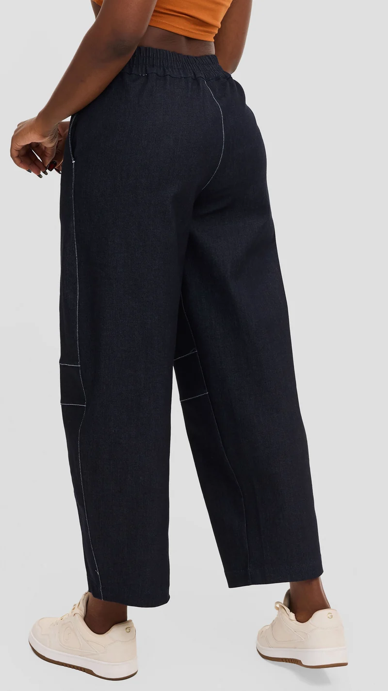 Safari by Vivo Barrel Pants in Denim - Navy