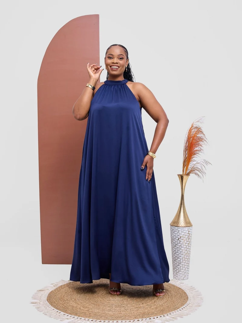 Vivo Kelemi 4.0 Halter Maxi Dress - Navy