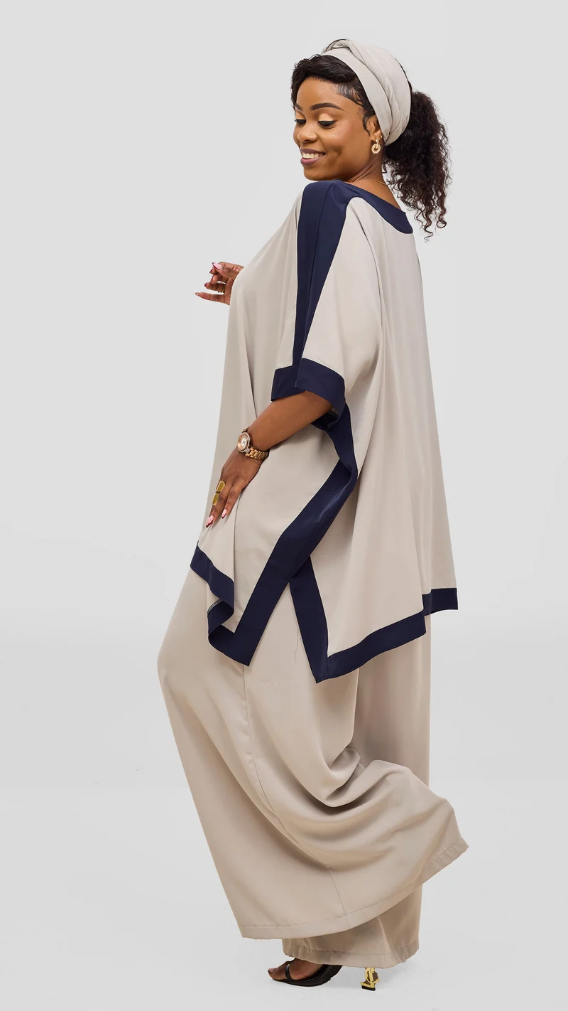 Vivo Liora Kaftan Tunic Top - Light Taupe