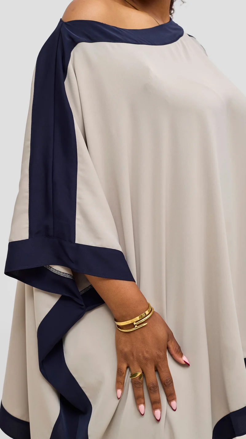 Vivo Liora Kaftan Tunic Top - Light Taupe