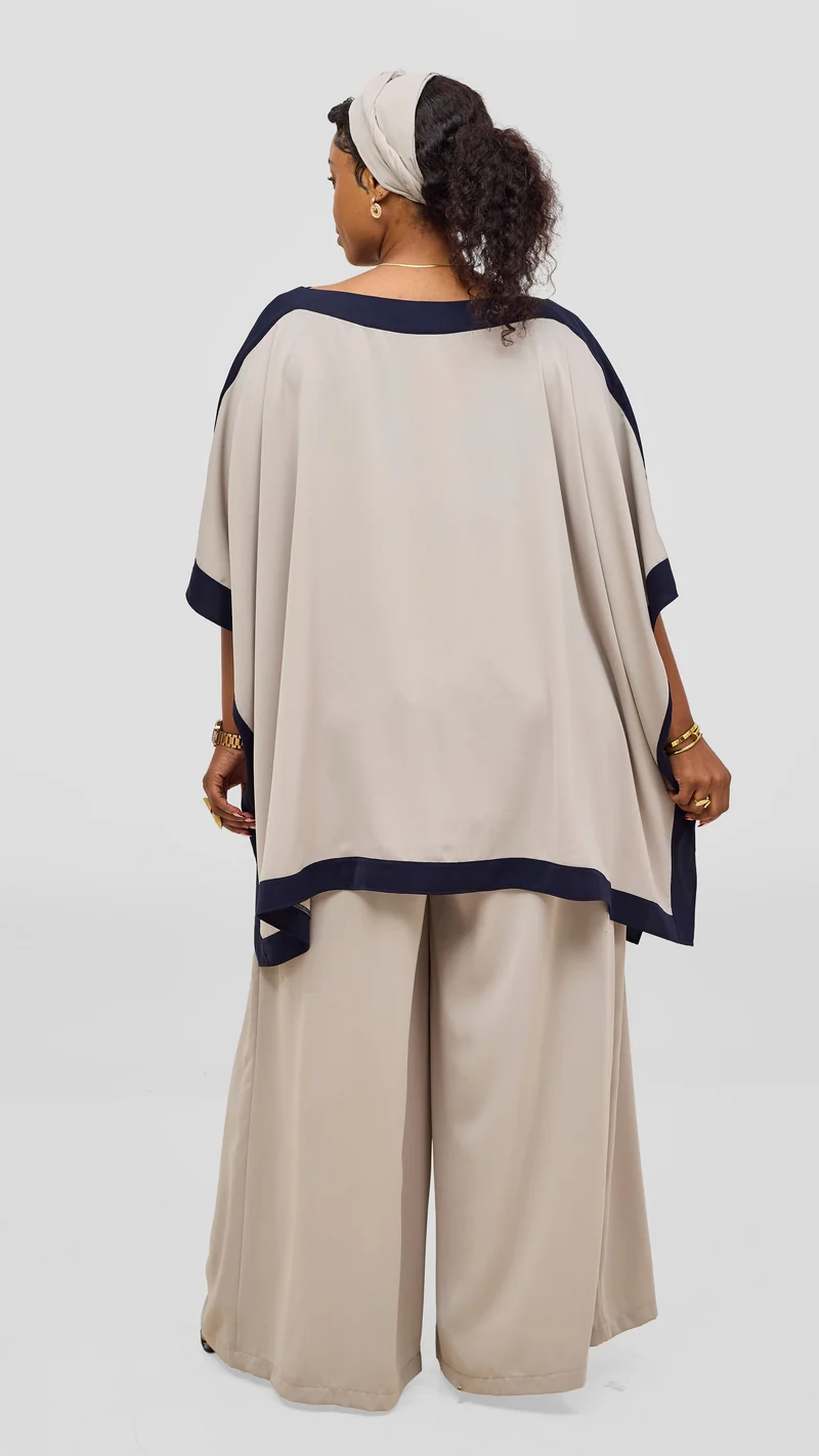 Vivo Liora Kaftan Tunic Top - Light Taupe