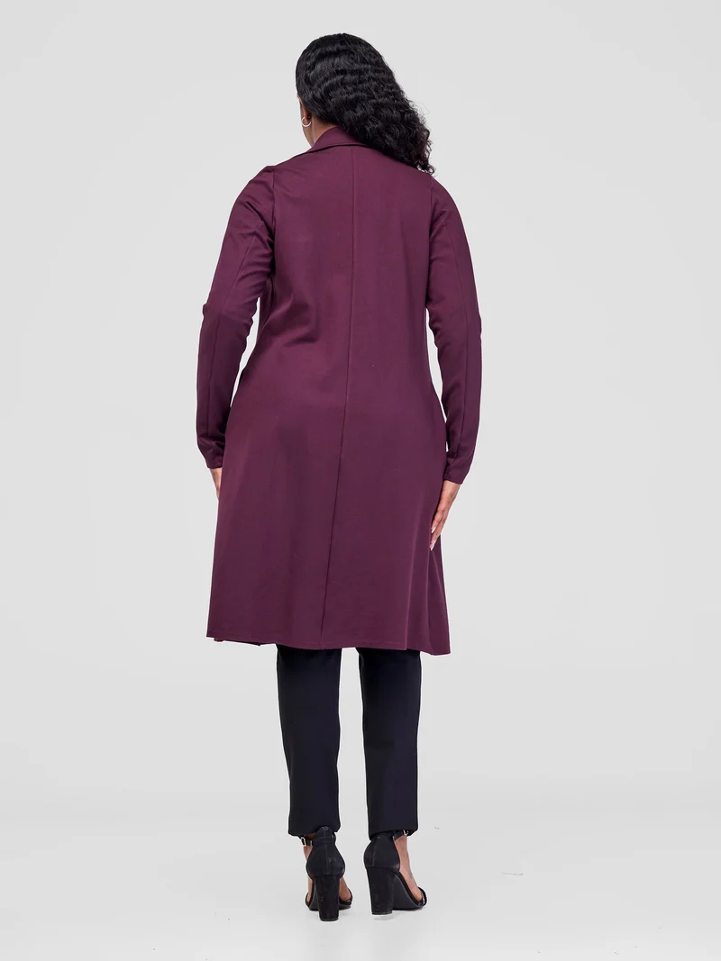Vivo Basic Trench Coat - Burgundy