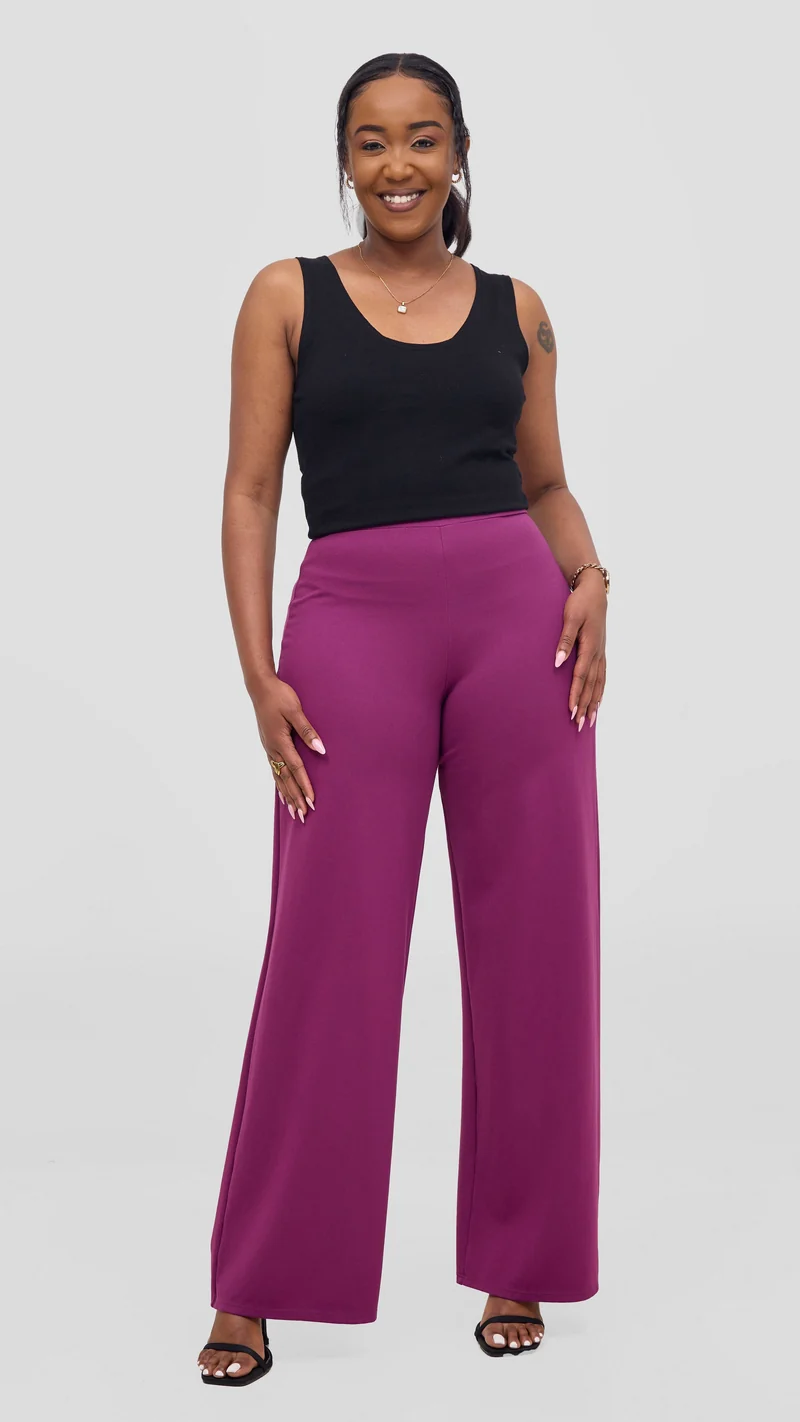 Vivo Aleri Wide Leg Pants - Purple