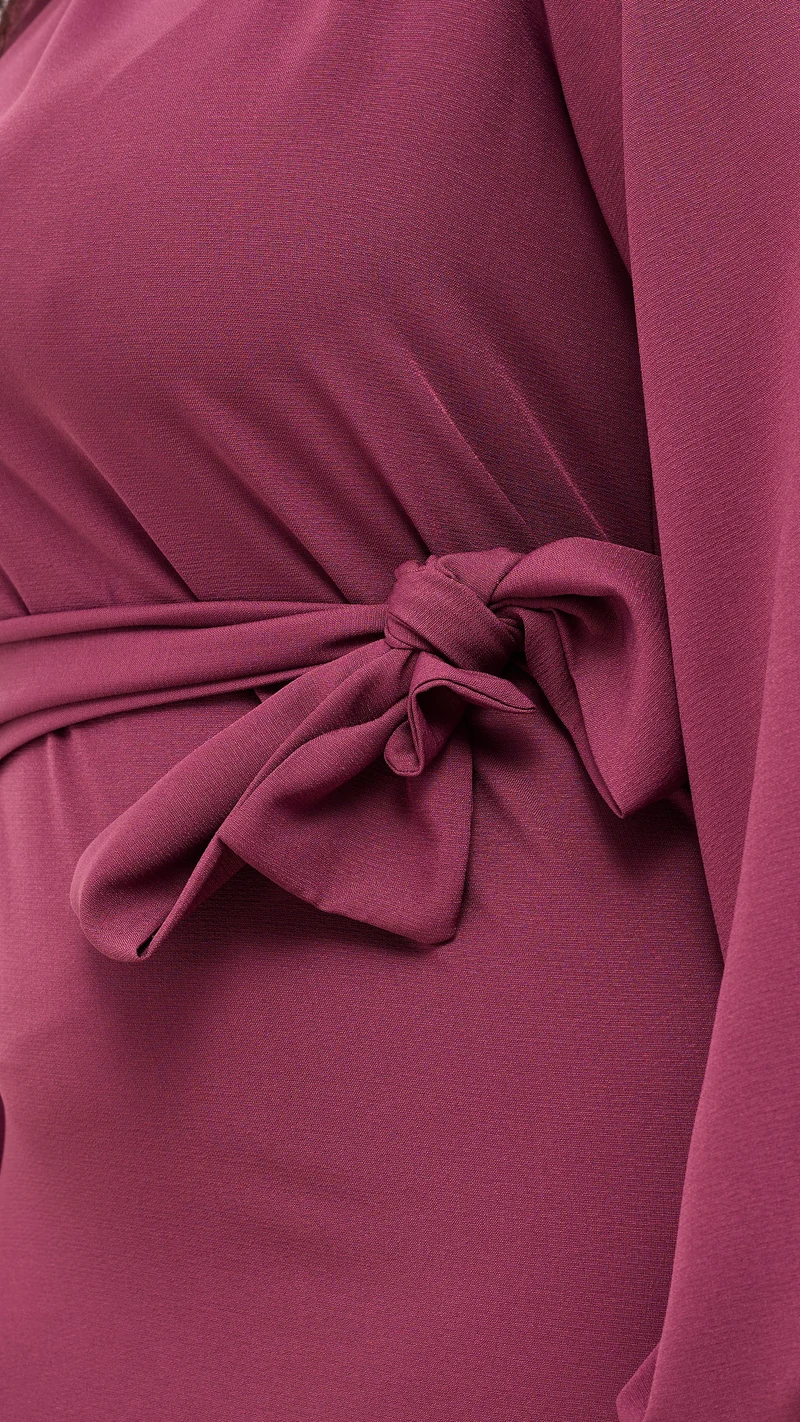 Vivo Laika Bishop Sleeve Shift Dress - Dark Pink