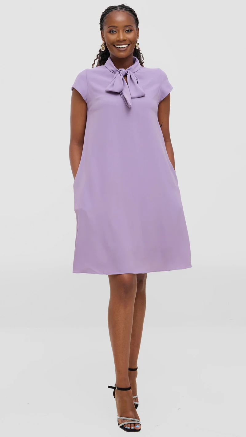 Vivo Niari Tent Dress in Crepe - Lilac