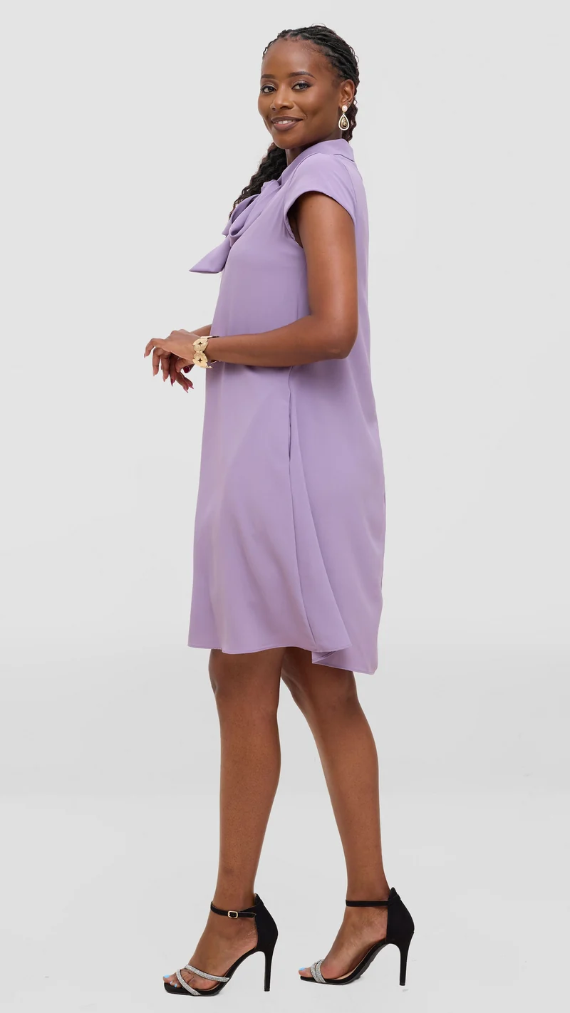 Vivo Niari Tent Dress in Crepe - Lilac
