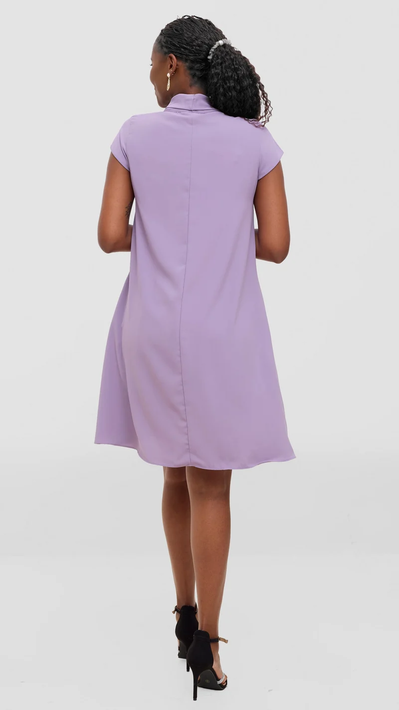 Vivo Niari Tent Dress in Crepe - Lilac