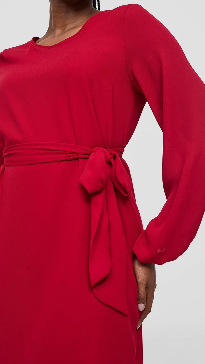 Vivo Zawadi Shift Dress - Dark Red