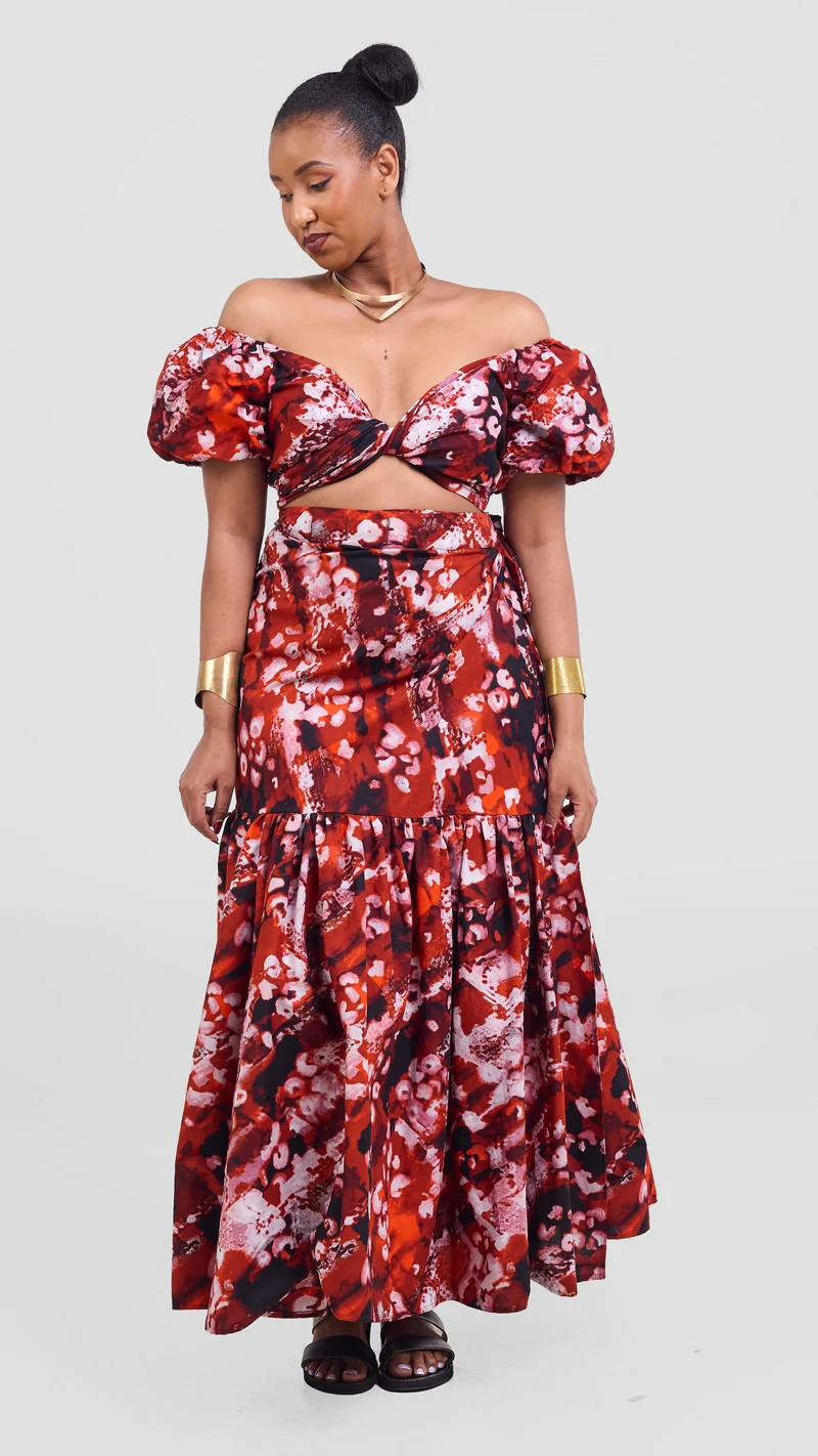Safari Tafari Wrap Skirt - Wami Print