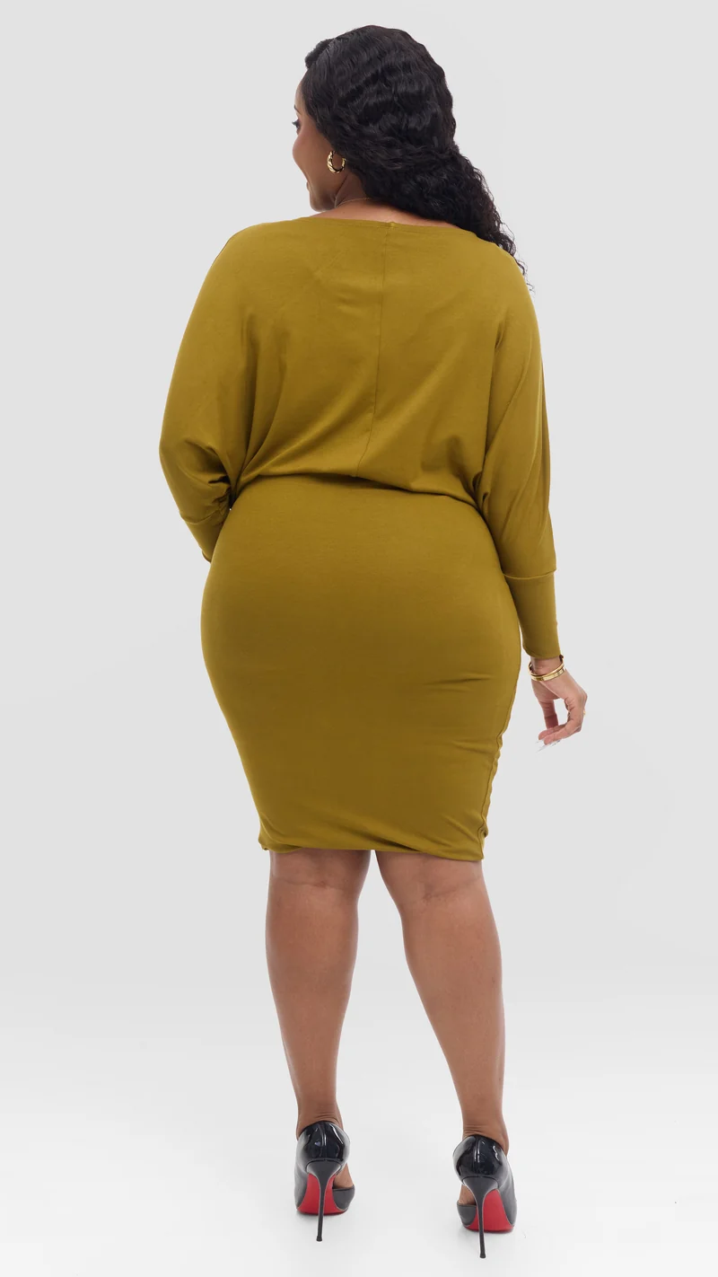Vivo Tolani Dress in Jersey - Olive