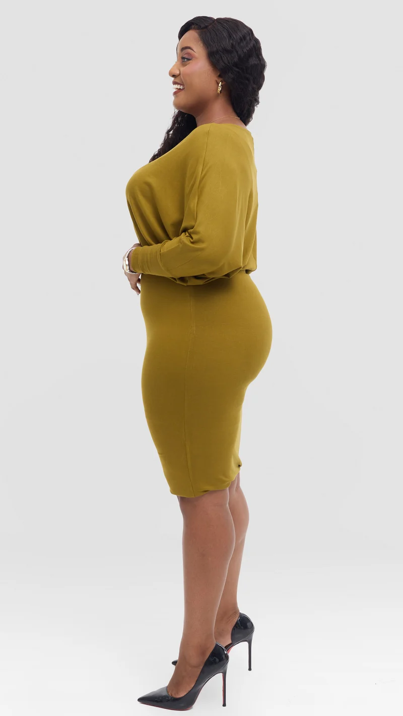 Vivo Tolani Dress in Jersey - Olive