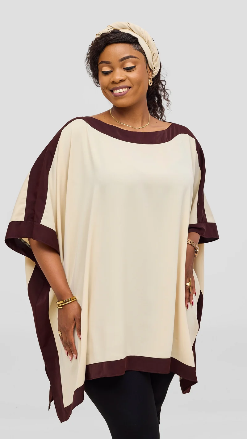 Vivo Liora Kaftan Tunic Top - Cream