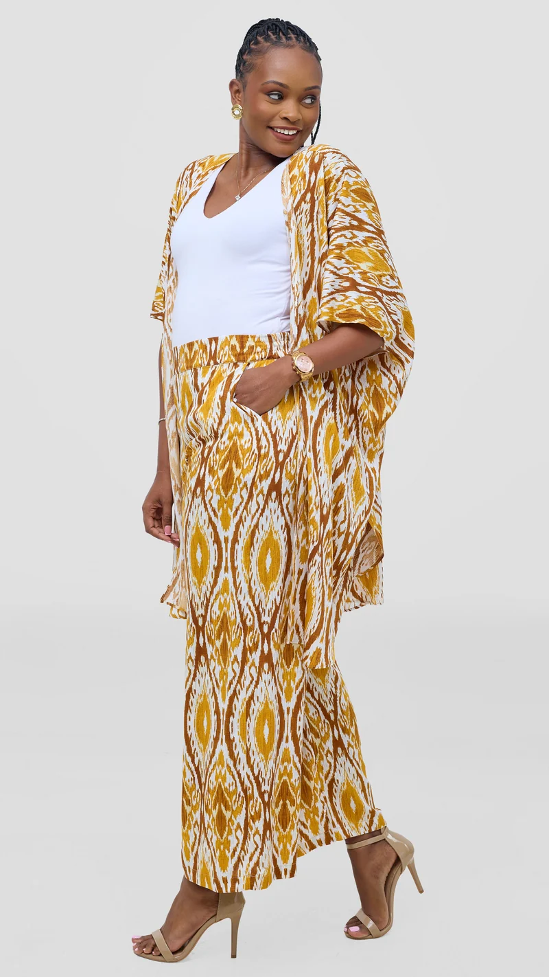 Vivo Samira Pants - Mustard / Brown Print