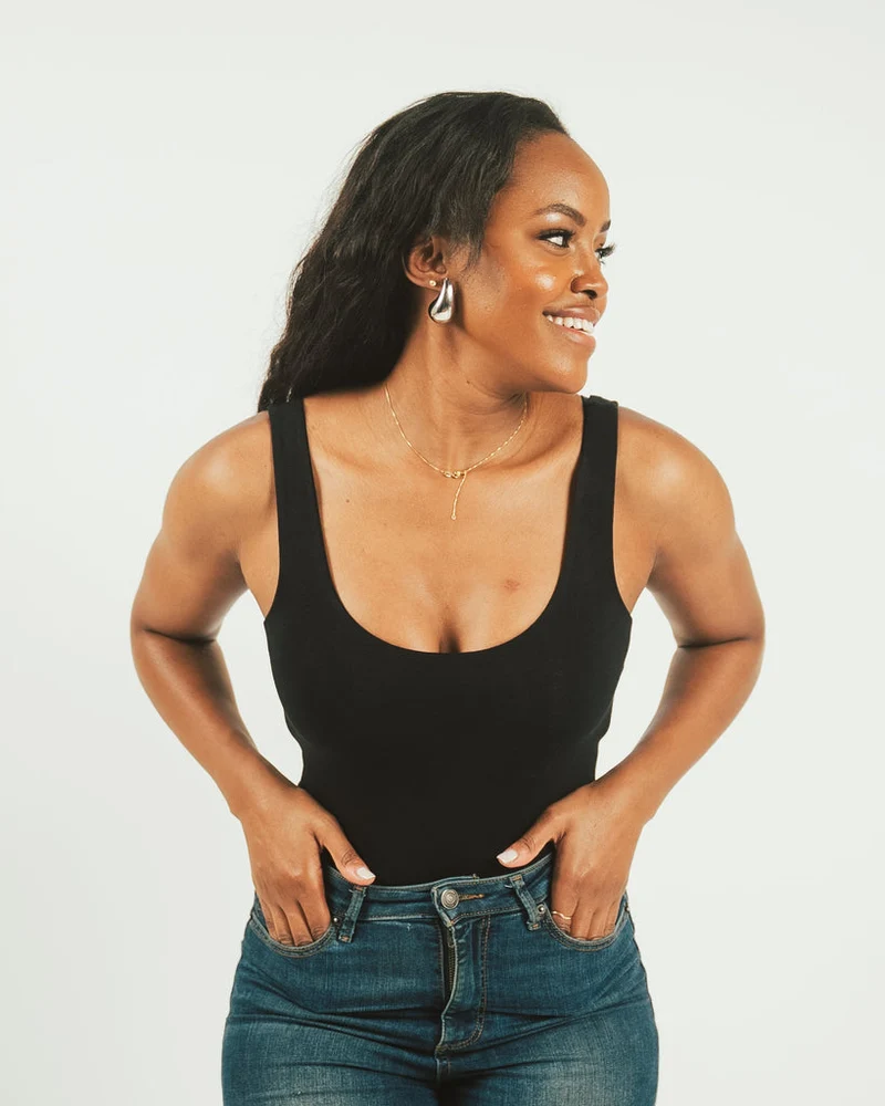 Vivo X This Is Essential Sleeveless Scooped Neck Bodysuit - Black