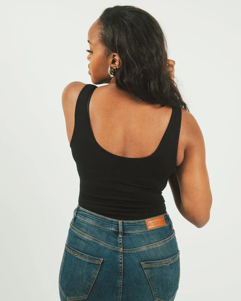 Vivo X This Is Essential Sleeveless Scooped Neck Bodysuit - Black
