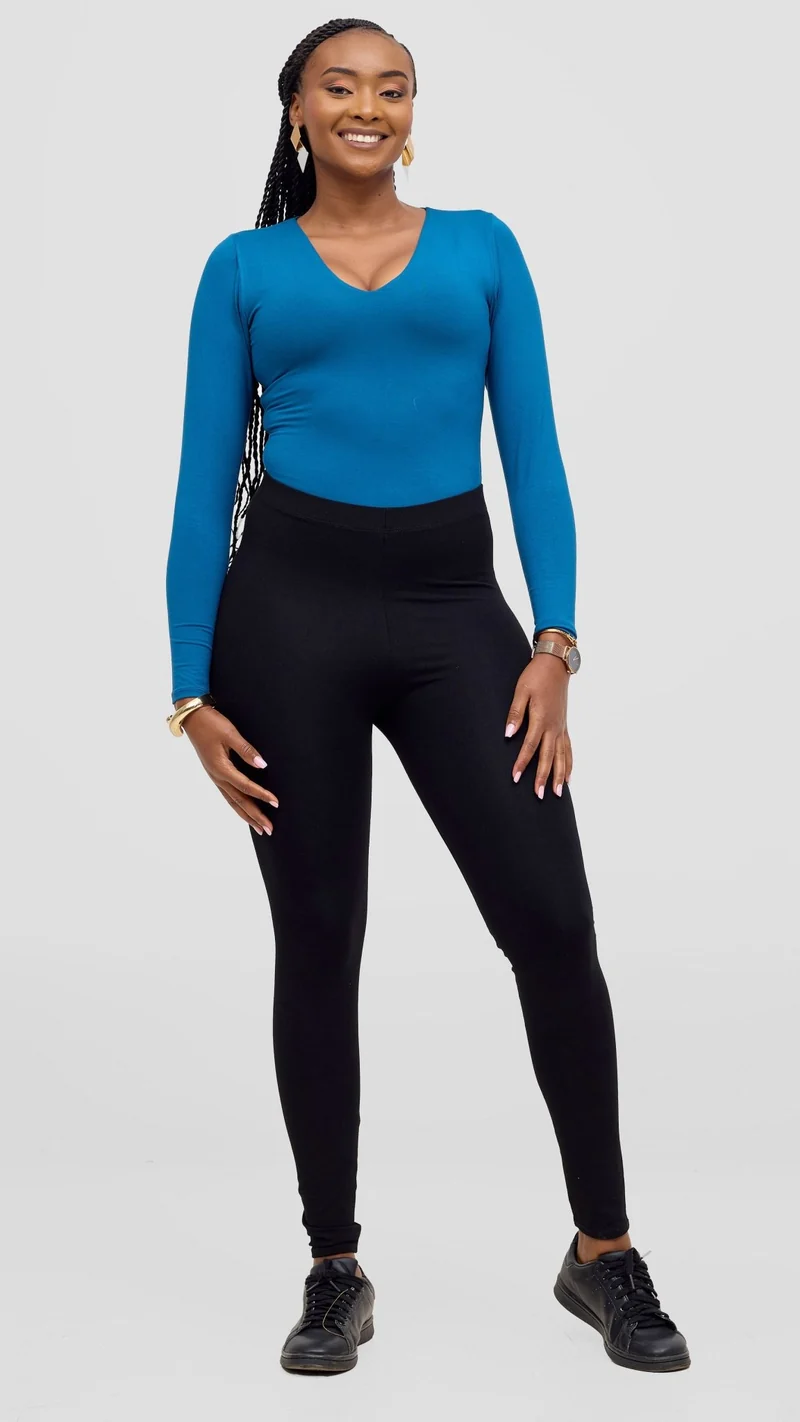 Vivo Everyday Long Sleeved Double Layered Bodysuit - Dark Teal