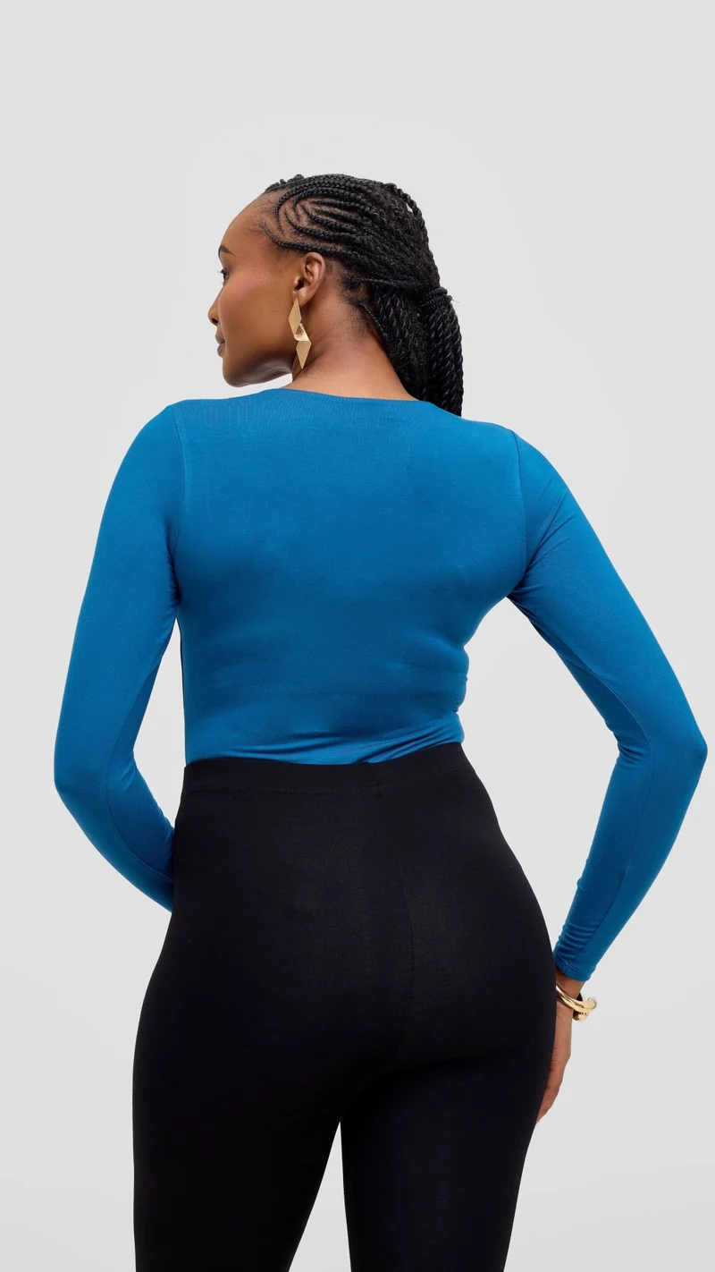 Vivo Everyday Long Sleeved Double Layered Bodysuit - Dark Teal